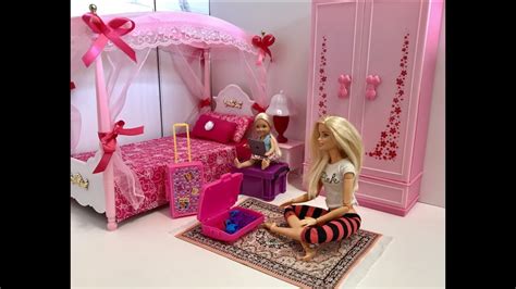 We set up barbies closet with clothes barbie and rapunzel dolls' house bedroom morning with their dogs rapunzel barbie casa de bonecas manhã quarto com. Barbie Bedroom Morning Routine with Chelsea! - YouTube