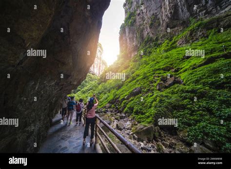 Natural Rocky Arch Fissure In Wulong National Park Stock Photo Alamy