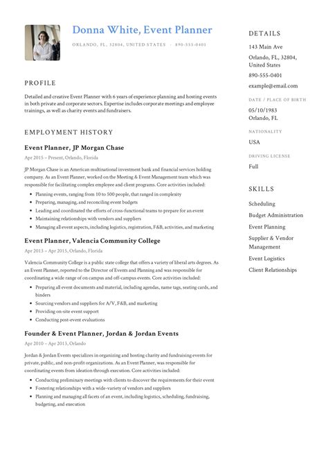 Guide Event Planner Resume 12 Samples Pdf And Word 2019