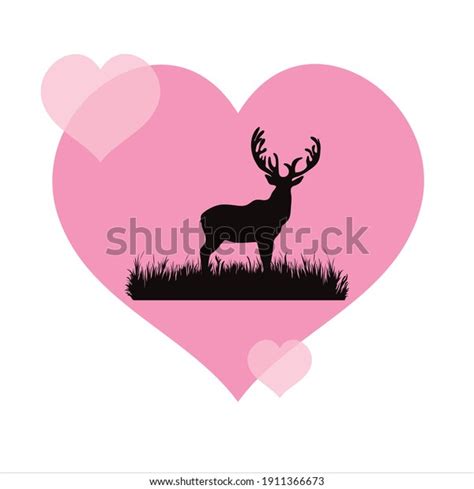 Vector Illustration Heart Deer Symbol Animal Stock Vector Royalty Free