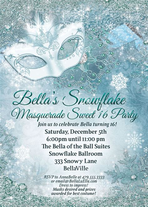 Winter Wonderland Party Winter Snowflake Invitation Winter