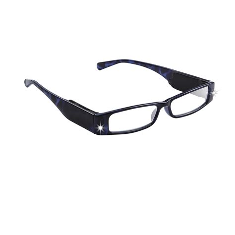 lightspecs lightpipe reading glasses with led lights connery 1 50 power