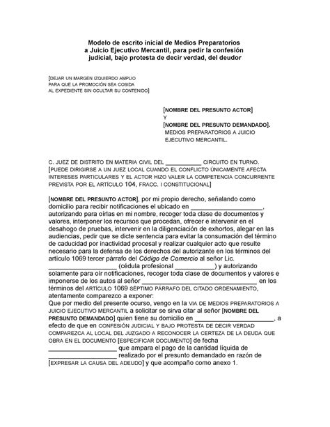 Introducir Imagen Modelo De Medios Preparatorios A Juicio Civil My