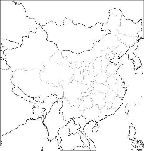 China Outline Map Mapsofnet