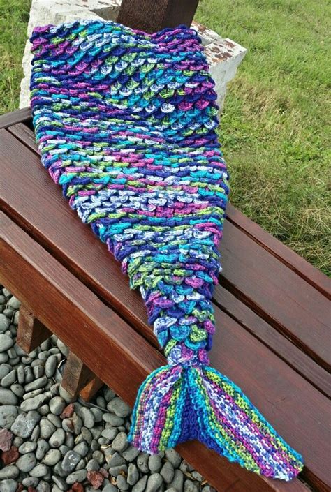 Crocheted Mermaid Tail Using The Crocodile Stitch For The Body The