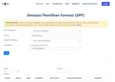 Pendaftaran Cpns Memilih Instansi Formasi Dan Jabatan