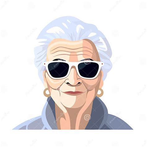 Grandma Wearing Sunglasses Vector Isolated Illustration Stock Vector