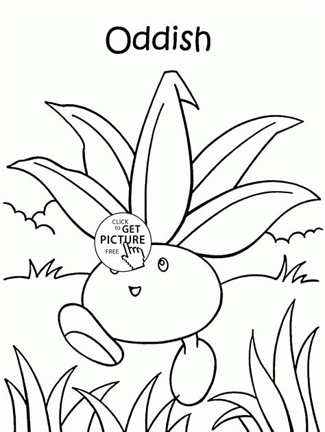 Pokemon Oddish Coloring Pages For Kids Pokemon Characters Printables