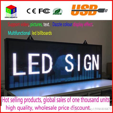 Rgb Full Color P5 Indoor Led Message Sign Moving Scrolling Display