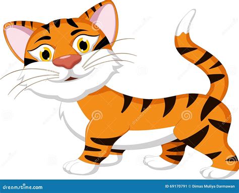 Tiger Cartoon Run Stock Illustration Illustration Of Fauna 69170791