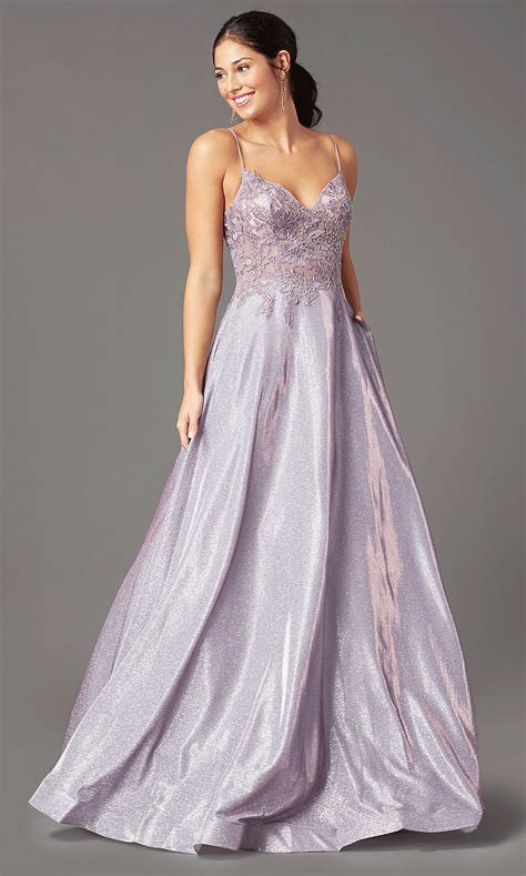 Embroidered Bodice A Line Long Prom Dress Promgirl