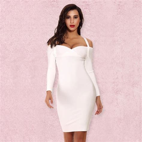 Buy Deer Lady Wholesale 2017 Long Sleeve Bandage Dress Women Bodycon Mini White