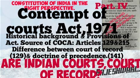 Contempt Of Courts Act1971 Youtube