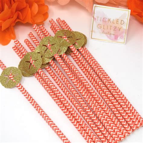 Coral Party Decorations Coral Straws Coral Bridal Shower Etsy