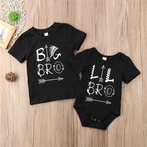 2018 Brand New Newborn Toddler Infant Baby Boys Brother Twins Bodysuit