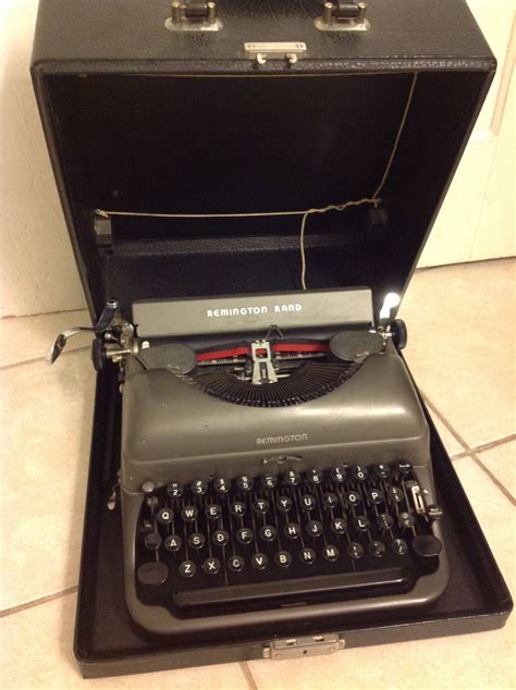 Vintage Black Remington Rand Typewriter With Case