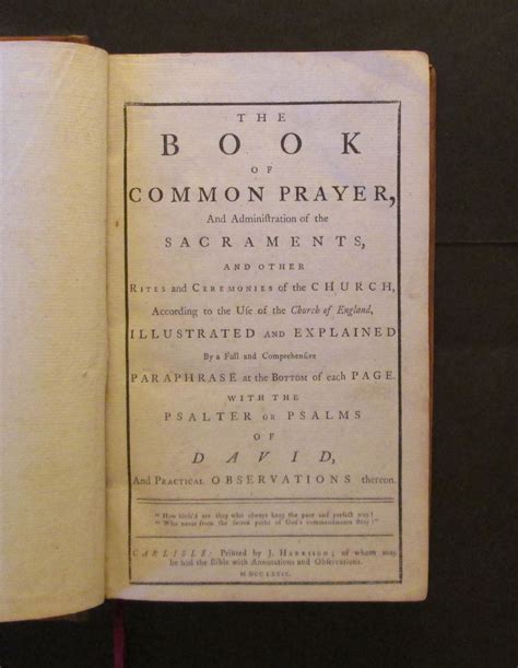 The Book Of Common Prayer And Administration Of The Sacraments And