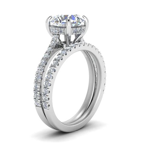 3 carat diamond hidden halo bridal ring set in 14k white gold fascinating diamonds