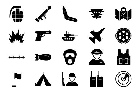 Set Of Military And Army Icons