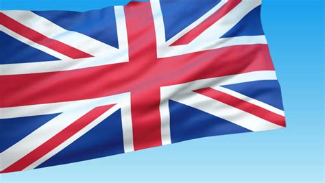 Seamless Loop Waving Great Britain Flag Alpha Channel Is Included