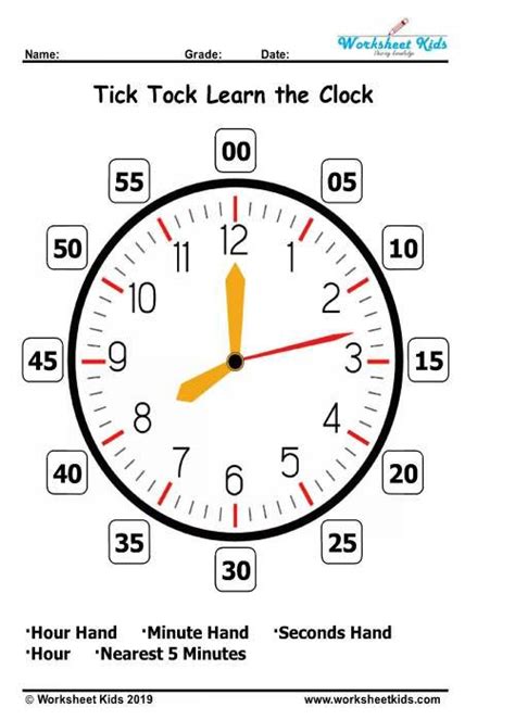 Learn To Tell The Time Clock Teaching Clock Free Printable Pdf