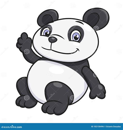Panda Waving Hand Stock Vector Illustration Of Comic 102130496