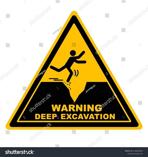Danger Deep Excavation Sign Vector Safety Stock Vector Royalty Free