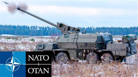 Nato Powerful Self Propelled Howitzers Zuzana On The Exercises Of