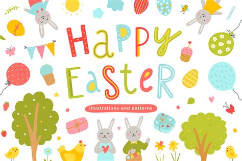 Happy Easter Illustrations 233474 Illustrations Design Bundles