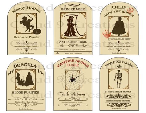 Halloween Apothecary Bottle Labels Halloween Potion Labels Etsy Australia