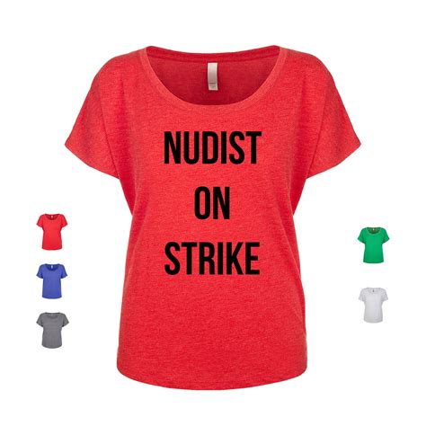 Nudist On Strike Nude Naked Nature Funny Naturist Naturism Women S Dolman Ebay
