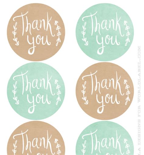 Free Editable Thank You Sticker Template Printable Round Label Thank