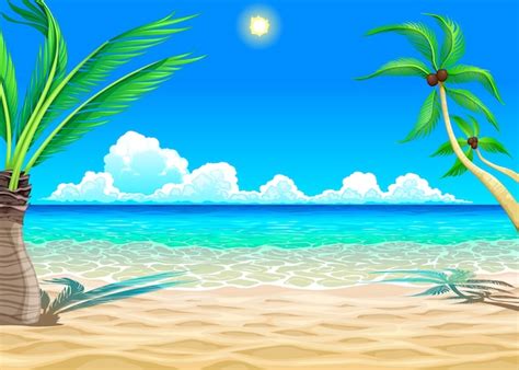 Beach Cartoon Illustration Stock Images Page Everypixel