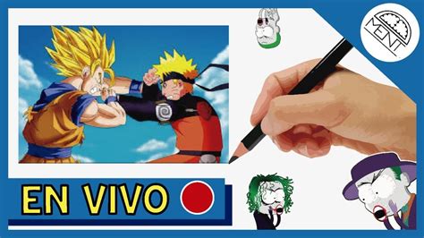 Dibujando A Goku Vs Naruto En Directo Parte 2 Youtube