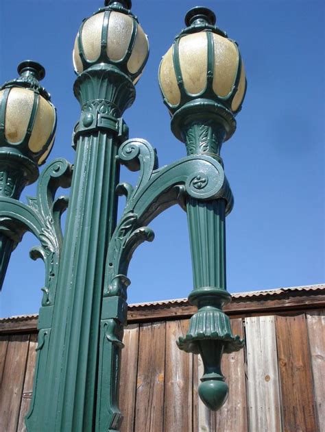 Antique Lamp Post Cast Iron Vintage 3 Lamp Street Light Antique Lamp