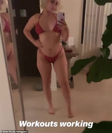 Bebe Rexha Flaunts Her Curves In Skimpy Red Thong Bikini As She Reveals The Workouts Working