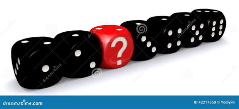 Red Question Mark Dice Standing Out Stock Illustration Illustration