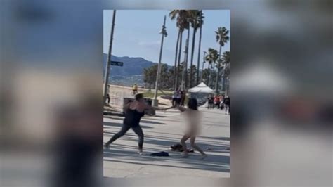 nude woman swings spiked club in fight at venice beach nbc4 washington