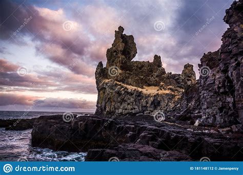 Londrangar Coastal Rock Formation In Iceland Stock Photo Image Of