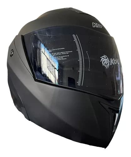 Casco Motociclista Abatible Kov Stealth Negro Mate Abatible