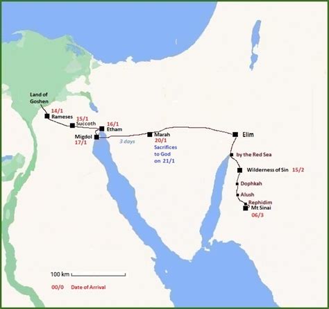 Exodus Of Israel From Egypt Goshen To Mt Sinai