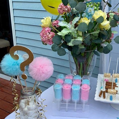 12 Gender Reveal Baby Shower Cotton Candy Push Pops In Blue Etsy