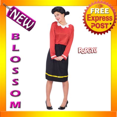C865 Licensed Women Olive Oyl Popeye Halloween Fancy Dress Costume Wig Ebay