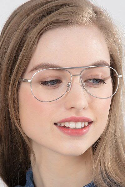 Discover Aviator Matte Silver Full Rim Eyeglasses Eyebuydirect Eyeglasses Glasses For Round