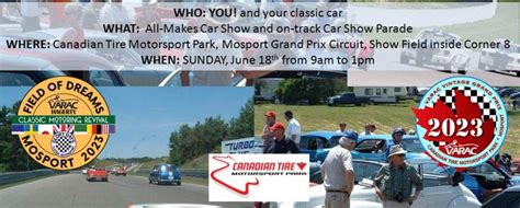 Field Of Dreams Classic Car Show Canadian Tire Motorsport Park