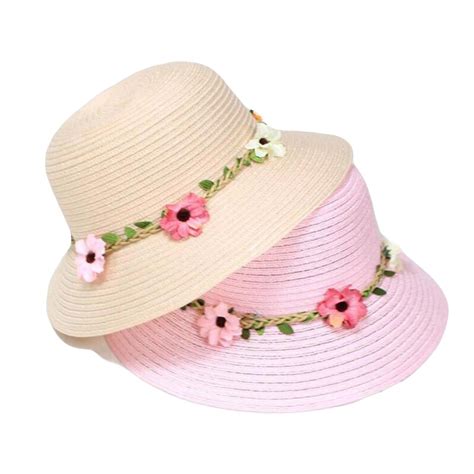 Fashion Children Hats For Girls Beach Hat Flower Cap Kids Straw Hat