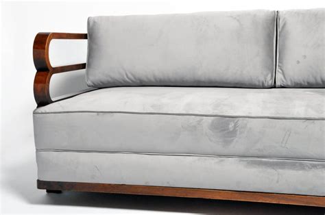 Hungarian Art Deco Solid Walnut Wood Sofa For Sale At 1stdibs