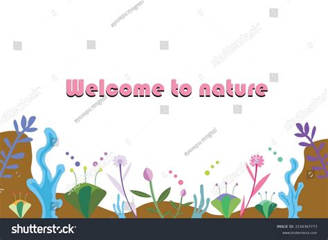 Welcome Nature White Background Below Beautiful Stock Vector Royalty