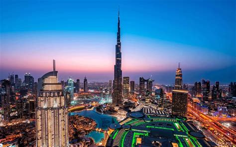 Download Wallpapers Burj Khalifa Dubai Uae Evening Sunset