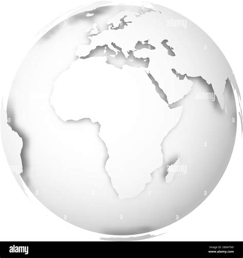 Earth Globe 3d World Map With White Lands Dropping Shadows On Light